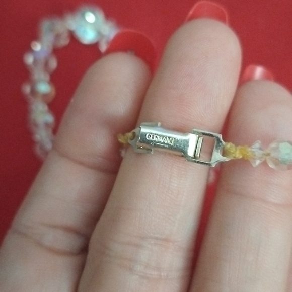 Vtg. Germany Faceted AB Glass Single Strand "18 Necklace - Picture 4 of 8